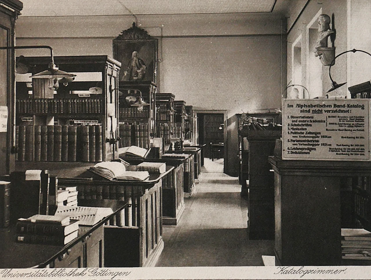 Universitätsbibliothek Göttingen Katalogzimmer um 1930